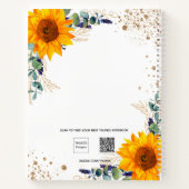 ゲストブック誕生日ひまわりユーカリ ノートブック (裏面)