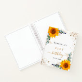 ゲストブック誕生日ひまわりユーカリ ノートブック (内部)