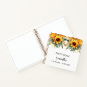 ゲストブック誕生日ひまわり花の水色 ノートブック (内部)