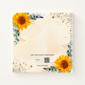 ゲストブック誕生日サンフラワーズユーカリプトゥスゴールデン ノートブック (裏面)