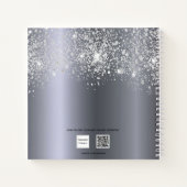 ゲストブック誕生日シルバーグリッター名 ノートブック (裏面)