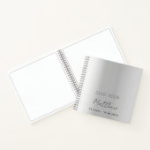 ゲストブック誕生日シルバーネームシンプル ノートブック (内部)