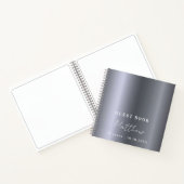 ゲストブック誕生日シルバーネームシンプル ノートブック (内部)