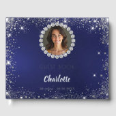 ゲストブック誕生日ネイビーフォトダイヤモンド ゲストブック (正面)