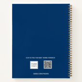 ゲストブック誕生日ネイビーブルーフォトコラージュ ノートブック (裏面)