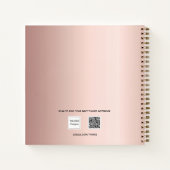 ゲストブック誕生日バラ金ゴールドエレガントボウ ノートブック (裏面)