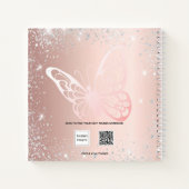 ゲストブック誕生日バラ金ゴールドシルバーバタフライ ノートブック (裏面)