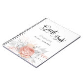 ゲストブック誕生日バラ金ゴールドフローラ銀 ノートブック (左側)