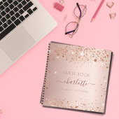 ゲストブック誕生日バラ金ゴールドモノグラム ノートブック