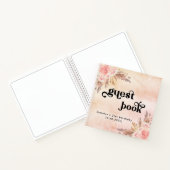 ゲストブック誕生日パンパスグラス赤面ピンク ノートブック (内部)