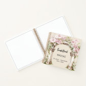 ゲストブック誕生日ピンク花模様アーチ ノートブック (内部)