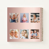 ゲストブック誕生日フォトコラージュバラ金ゴールド ノートブック (裏面)