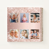 ゲストブック誕生日フォトコラージュバラ金ゴールド ノートブック (裏面)