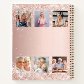 ゲストブック誕生日フォトコラージュバラ金ゴールド ノートブック (裏面)