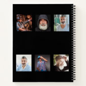 ゲストブック誕生日フォトコラージュブラック ノートブック (裏面)