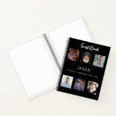 ゲストブック誕生日フォトコラージュブラック ノートブック (内部)