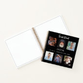 ゲストブック誕生日フォトコラージュブラック ノートブック (内部)