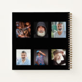 ゲストブック誕生日フォトコラージュブラック ノートブック (裏面)