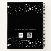 ゲストブック誕生日ブラックシルバー星名 ノートブック (裏面)