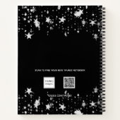 ゲストブック誕生日ブラックシルバー星名 ノートブック (裏面)