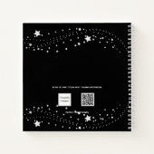 ゲストブック誕生日ブラックシルバー星名 ノートブック (裏面)