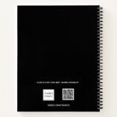 ゲストブック誕生日ブラックパープル写真 ノートブック (裏面)