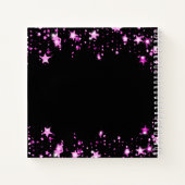 ゲストブック誕生日ブラックピンクスター名 ノートブック (裏面)