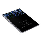 ゲストブック誕生日ブラックブルー紙吹雪 ノートブック (右側)