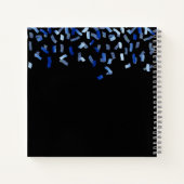 ゲストブック誕生日ブラックブルー紙吹雪 ノートブック (裏面)