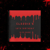 ゲストブック誕生日ブラックレッド血ドリップハロウィーン ノートブック