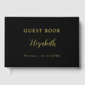 ゲストブック誕生日ブラック金ゴールドフォイル ゲストブック (正面)