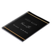 ゲストブック誕生日ブラック金ゴールドミニマリスト予算 ノートブック (左側)