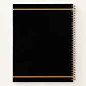 ゲストブック誕生日ブラック金ゴールドミニマリスト ノートブック (裏面)