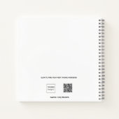 ゲストブック誕生日ホワイトシルバーグリッター写真 ノートブック (裏面)