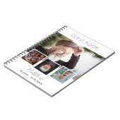 ゲストブック誕生日ホワイトフォトコラージュ ノートブック (左側)