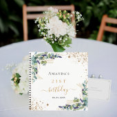 ゲストブック誕生日ユーカリ緑 ノートブック