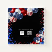 ゲストブック誕生日赤白青愛国米国 ノートブック (裏面)