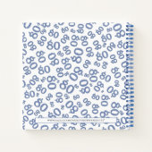 ゲストブック誕生日80番号パターン青/白 ノートブック (裏面)