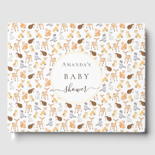 ゲストブック赤ちゃんシャワーウッドランド動物かわいい ゲストブック
