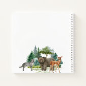 ゲストブック赤ちゃんシャワーウッドランド動物クマ ノートブック (裏面)