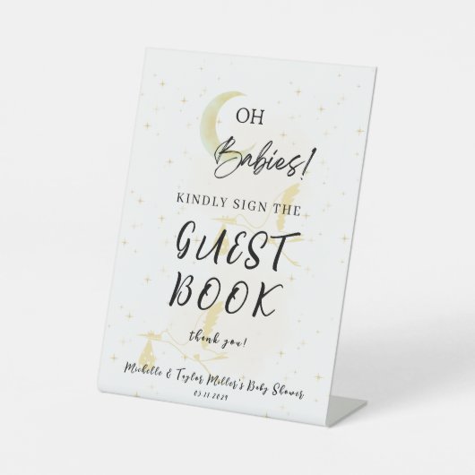 ゲストブック赤ちゃんシャワー台座看板 台座サイン (正面)
