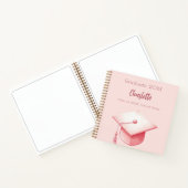 ゲストブック赤面ピンク卒業パーティー ノートブック (内部)