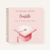 ゲストブック赤面ピンク卒業パーティー ノートブック (正面)