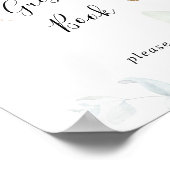 ゲストブック金ゴールドユーカリ書道サイン ポスター (角)