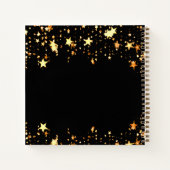 ゲストブック18th誕生日ブラック金ゴールドスター ノートブック (裏面)