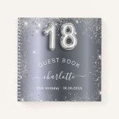 ゲストブック18th birthday silverグリッター名glam ノートブック (正面)