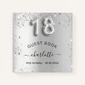 ゲストブック18th birthday silverグリッター名glam ノートブック (正面)