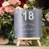 ゲストブック18th birthday silverグリッター名glam ノートブック