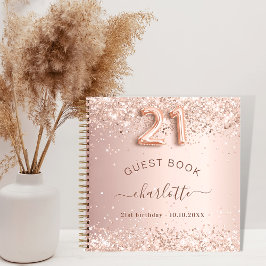 ゲストブック21st誕生日バラ金ゴールド赤面 ノートブック