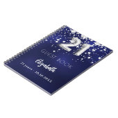 ゲストブック21th誕生日ネイビーブルーシルバースター ノートブック (左側)